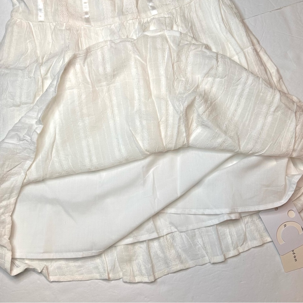 Commense NWT Semi-Sheer Solid Square Neckline Short Dress Cotton Blend Size S - Picture 16 of 17